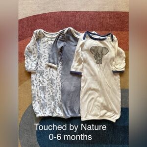 Baby Elephant Gowns - Blue and White  (bundle of 3)